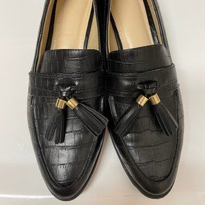 DUNION Black Tassel Loafers